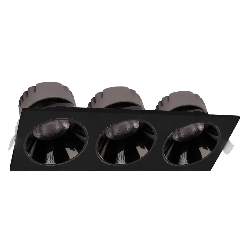 ACK 3X18W Sıva Altı Kare Downlıght Siyah 3000K AD10-02701