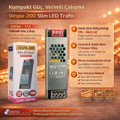 Horoz 082-004-0200 Vespa-200W 176-264V 17A Slim Led Trafo