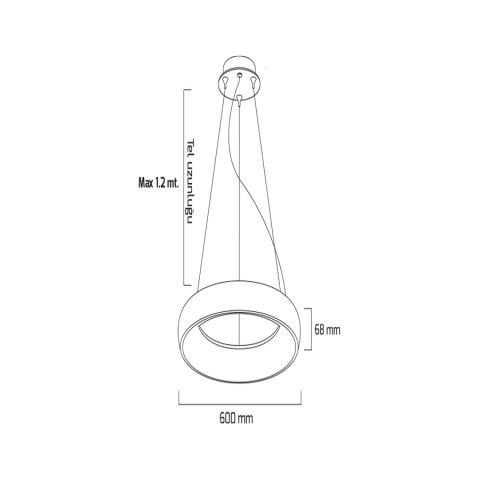 Goya Gy 8121-60 Cm Siyah Kasa 82W 4000K Linear Armatür