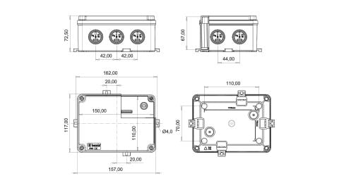 Bemis  Vidalı Kapak 110x150x70 IP67 BB1-1331-0026