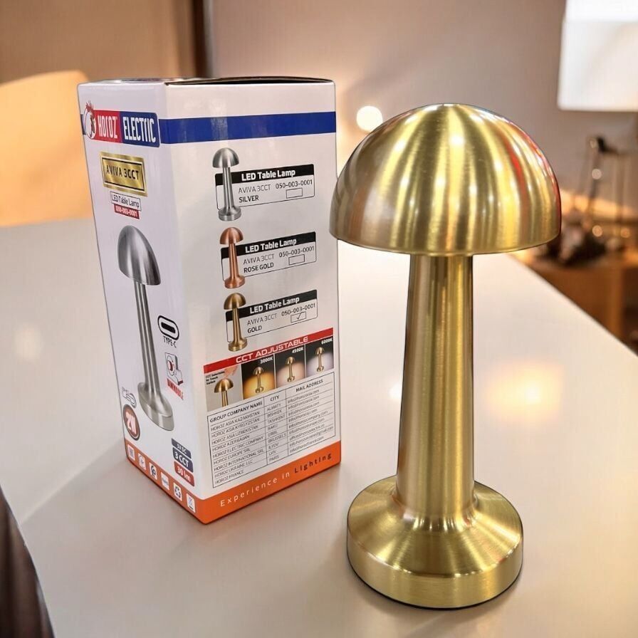 Horoz 050-003-0001-030 Aviva 3Cct Gold 2W/5V Dimli Masa Lambasi