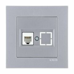 Exen Karell Gümüs Nümeris Telefon Prizi (Cat3 Kablosuz) Komple Takim