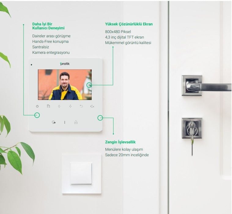Pratikplus 4.3'' Daire Içi Monitör