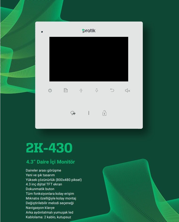 Pratikplus 4.3'' Daire Içi Monitör