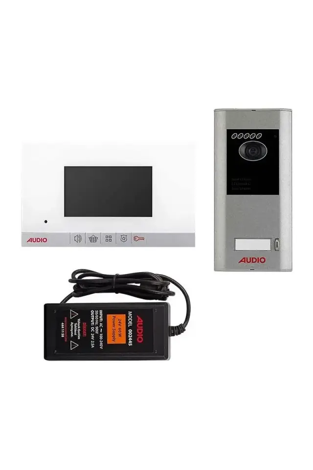 Audio 001460 4.3 inç Beyaz Bus Plus Mekanik Butonlu Görüntülü Villa Set