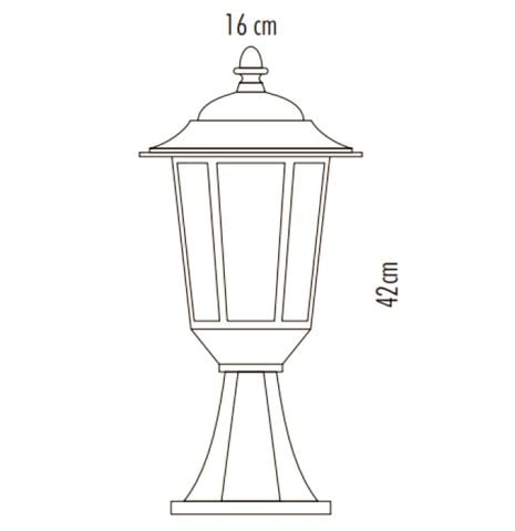 Cata CT-7111 E27 42cm Siyah Parma Set Üstü Bahçe Armatürü
