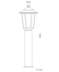 Cata CT-7112 E27 60cm Siyah Parma Set Üstü Bahçe Armatürü