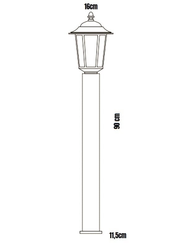 Cata CT-7113 E27 90cm Siyah Parma Set Üstü Bahçe Armatürü