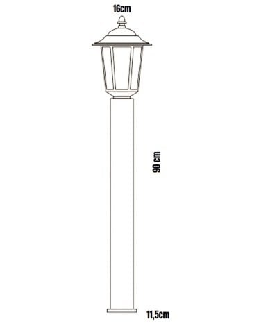 Cata CT-7113 E27 90cm Siyah Parma Set Üstü Bahçe Armatürü