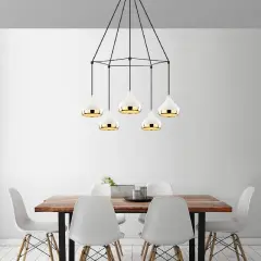 Aydinlatmadunyam Sarkit WhiteBlackGold Yildo-M-6886