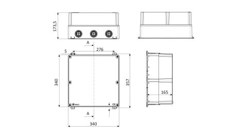 Bemis  Şeffaf Kapaklı 340x340x160 IP67 BB2-1021-0076