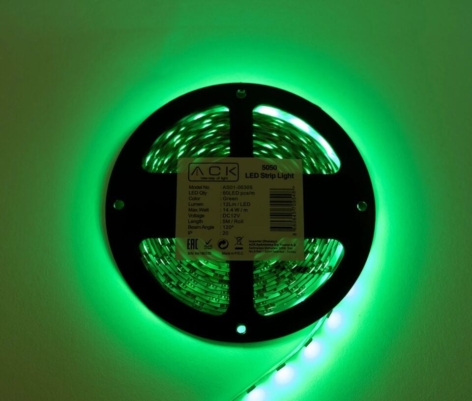 ACK Serıt Led Yesıl 12V 4040 AS01-00805