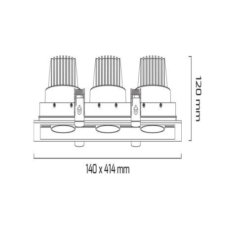 Goya Gy 3123-40 Beyaz Kasa 3X36W 4000K Sıva Altı Cob Led Armatür