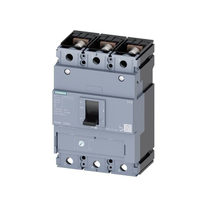 Siemens Sentron 3Vm Kompakt Tip Termik Manyetik Güç Şalteri; 3Vm12; 25Ka; Ayarli Termik; Sabit Manyetik; 250A; 3 Kutuplu 3VM1225-3EE32-0AA0
