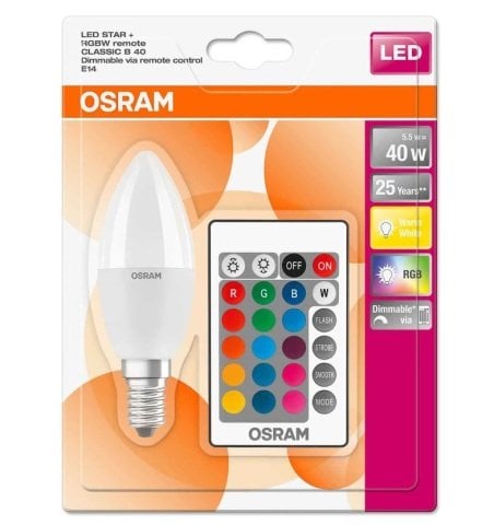 Osram Led Uzaktan Kumandalı Renk Değiştiren 5,5w 470 Lm E14 Ampul