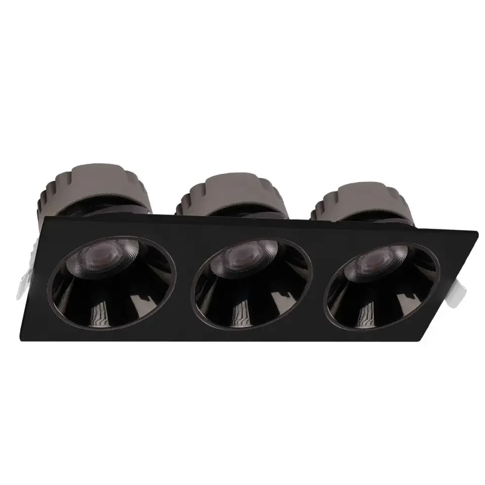 ACK 3X25W Sıva Altı Kare Downlıght Siyah 3000K AD10-03701
