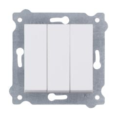 Exen Beyaz Modül+Kapak  Üçlü Anahtar