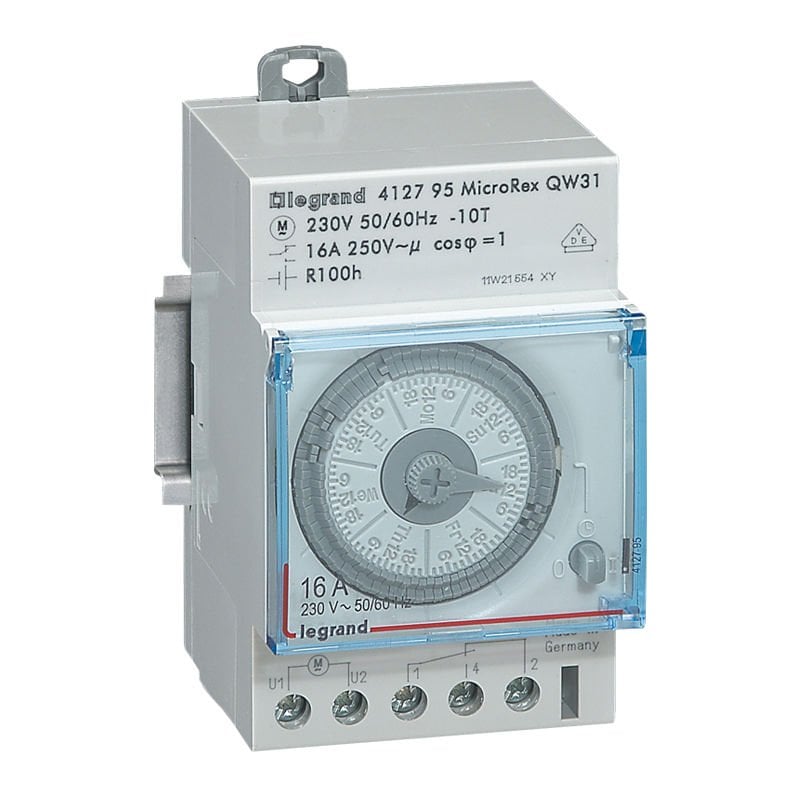 Legrand  Yatay Analog kadranlı haftalık zaman saati 100 saat rezervli 16A 250V LEG-412795