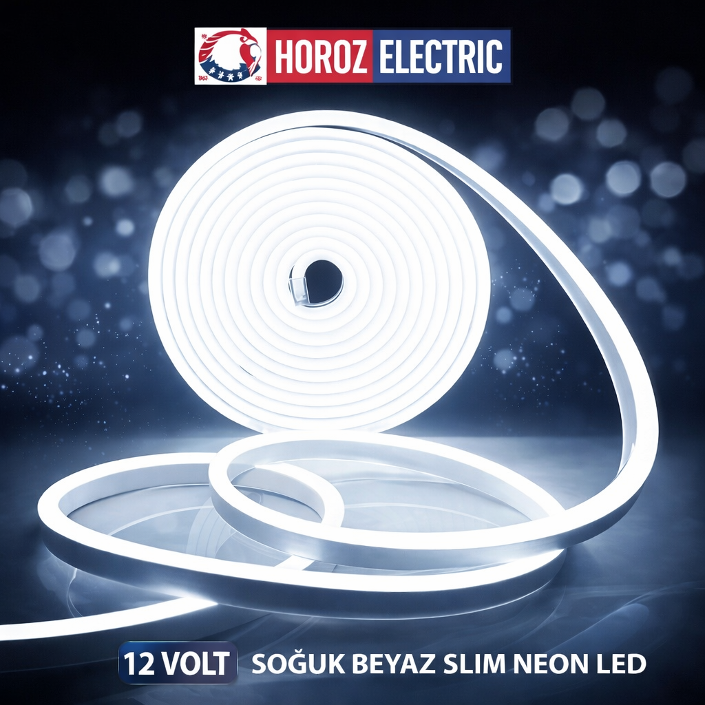 Horoz 081-010-0033  12 Volt  Soguk Beyaz Slim Neon Led