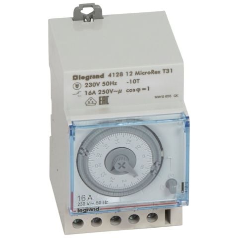 Legrand  Yatay Analog kadranlı günlük zaman saati rezervsiz 16A 250V LEG-412812