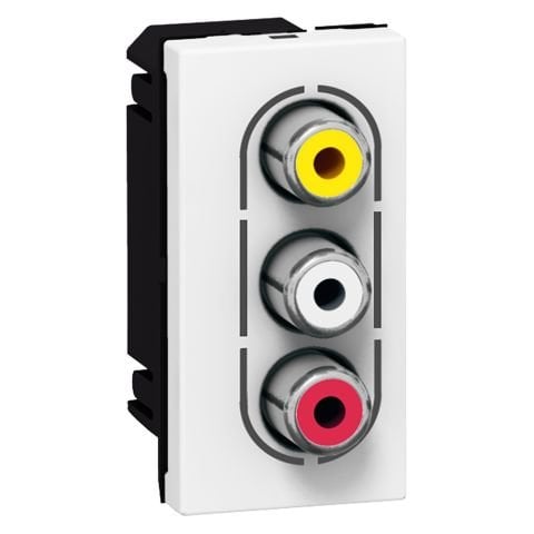 Legrand  Sistem Armada Üçlü audio - video prizi - dişi RCA -beyaz - 1modül LEG-078754