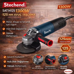 Sx Sat13125 1300 W 125 Mm Avuç Taslama