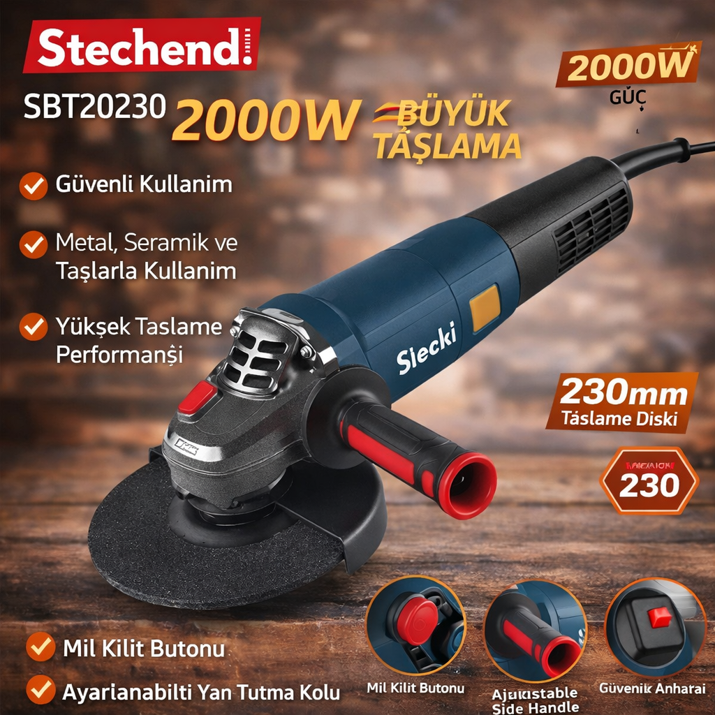 Sx Sbt20230 2000W 230 Mm Büyük Taslama