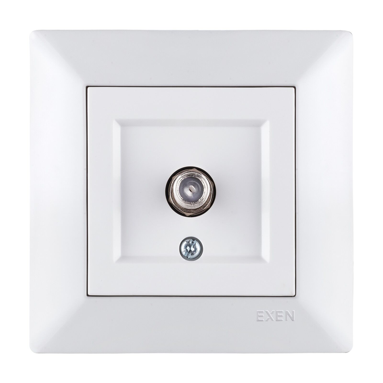 Exen Odak Beyaz Uydu Prizi (F Konnektör) Komple Takim