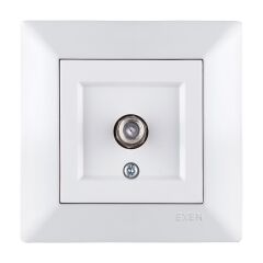 Exen Odak Beyaz Uydu Prizi (F Konnektör) Komple Takim