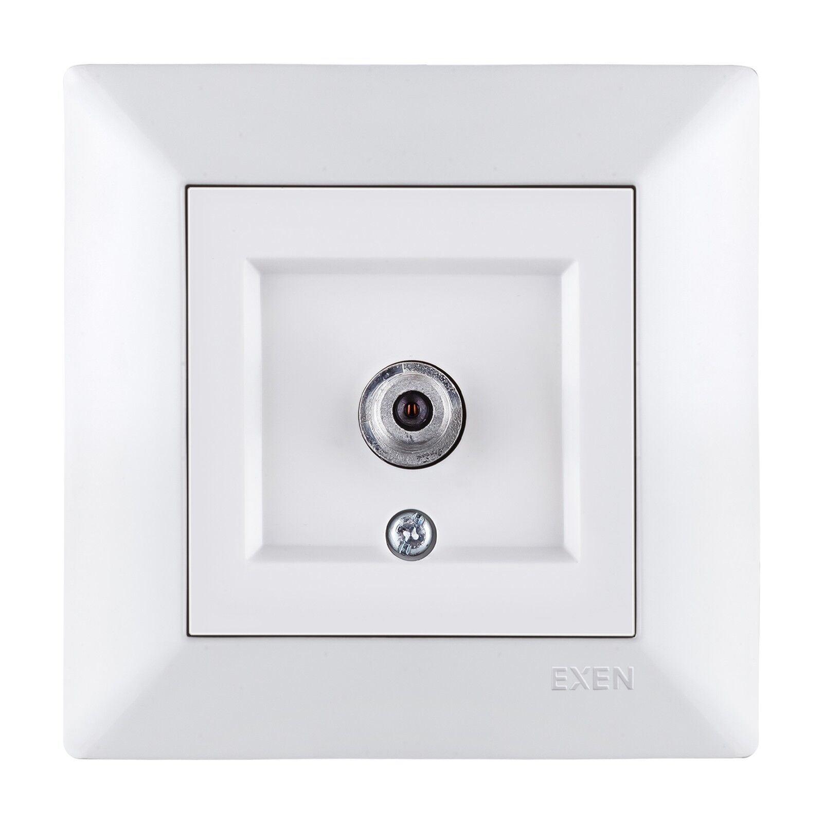 Exen Odak Beyaz Uydu Prizi Ekranli (F Konnektör) Komple Takim