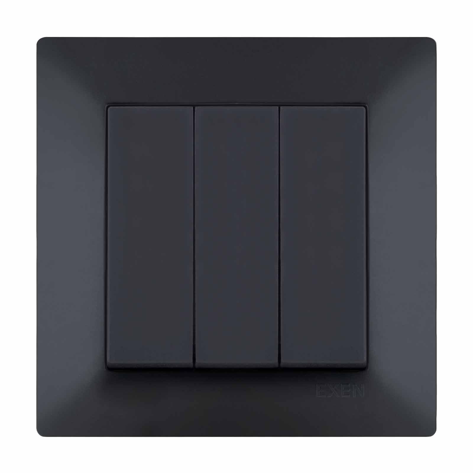 Exen Odak Füme Üçlü Anahtar Komple Takim