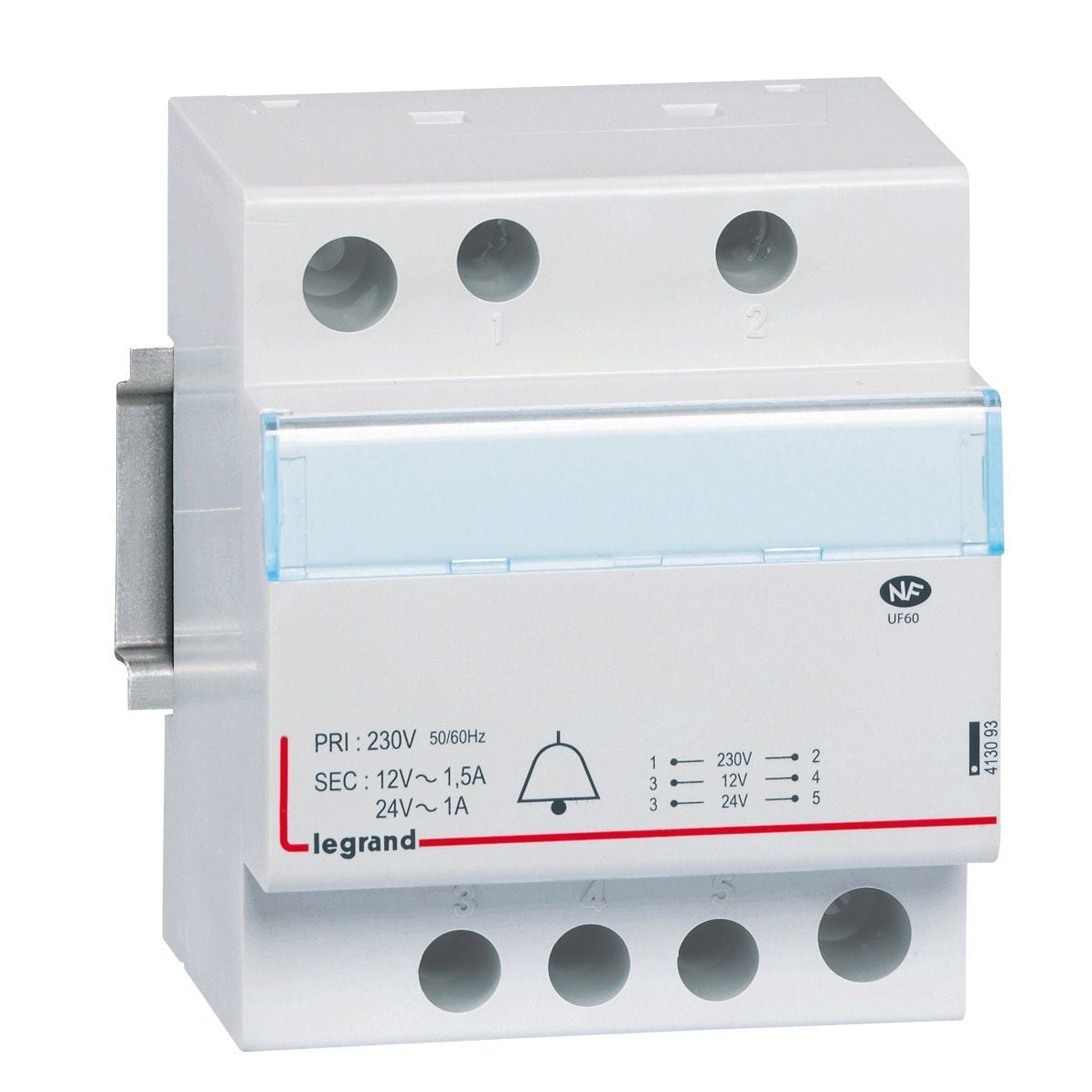 Legrand  Raya montaj Etiketli zil trafosu 230/24V-12V AC 2modül Güç 24-18VA LEG-413093
