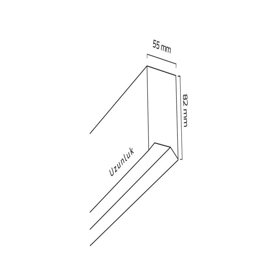 Goya Gy 8035-60 Cm Siyah Kasa 25W 4000K Linear Armatür