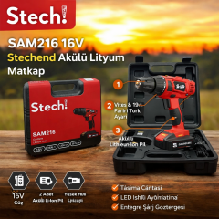 Sx Sam216 16V Stechend Akülü Lityum Matkap