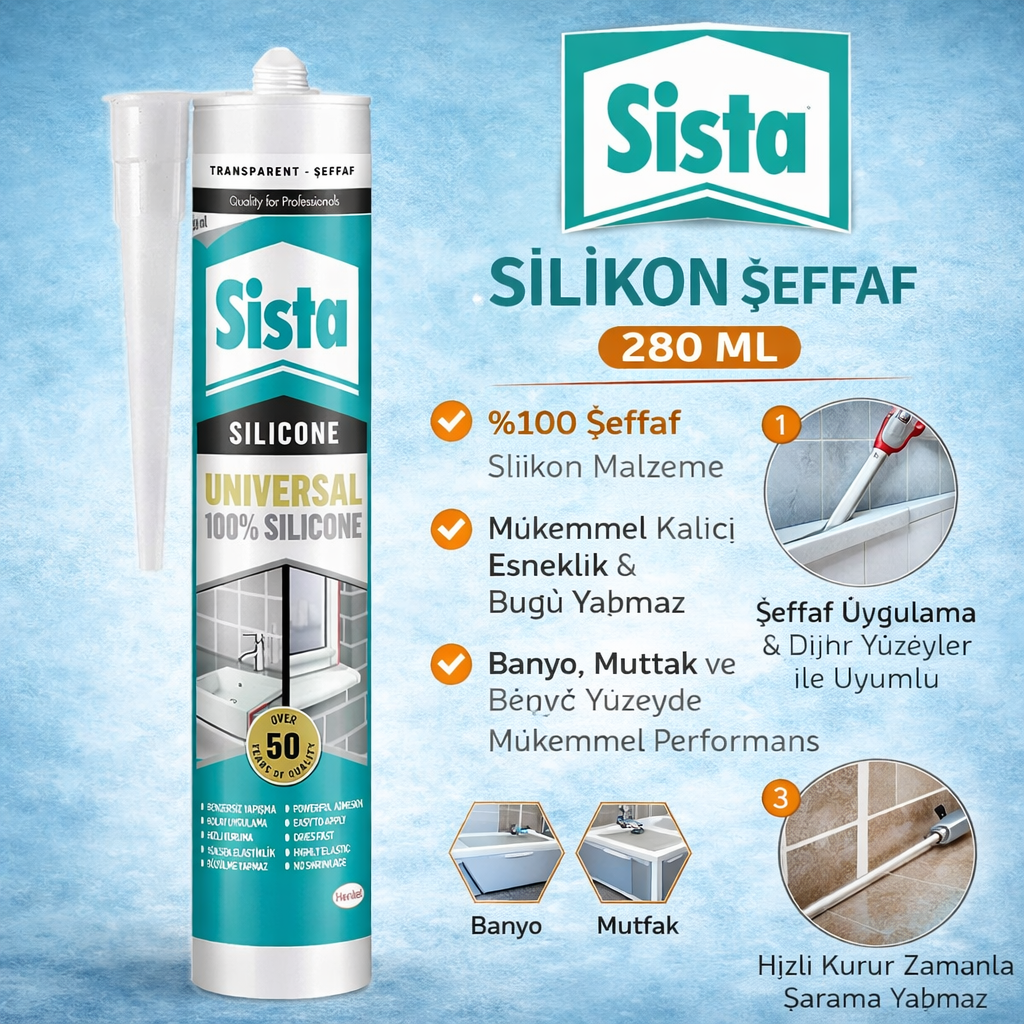 Sista Silikon Seffaf 280 Ml