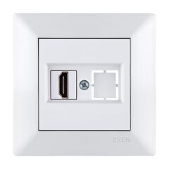 Exen Odak Beyaz Hdmi Priz Jakli Komple Takim