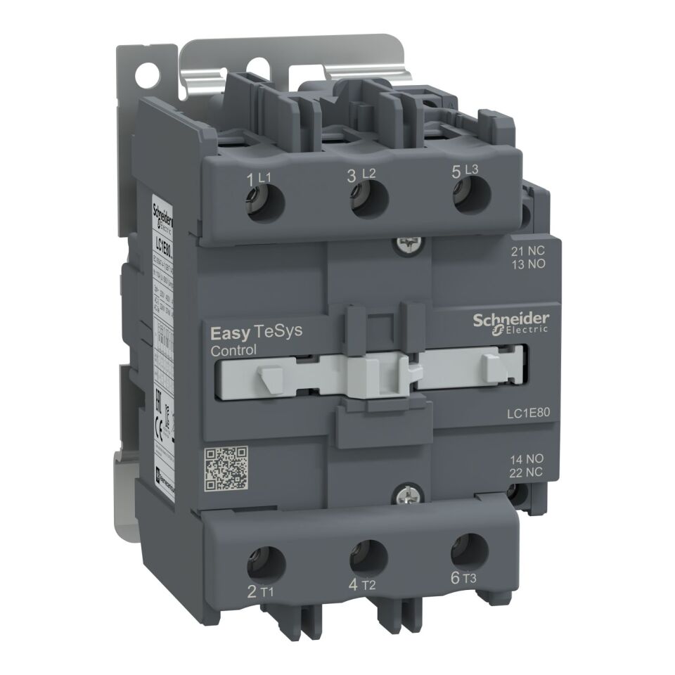 Schneider Lc1E80M5   Kontaktör 80A 220V Ac 1Na+1Nk