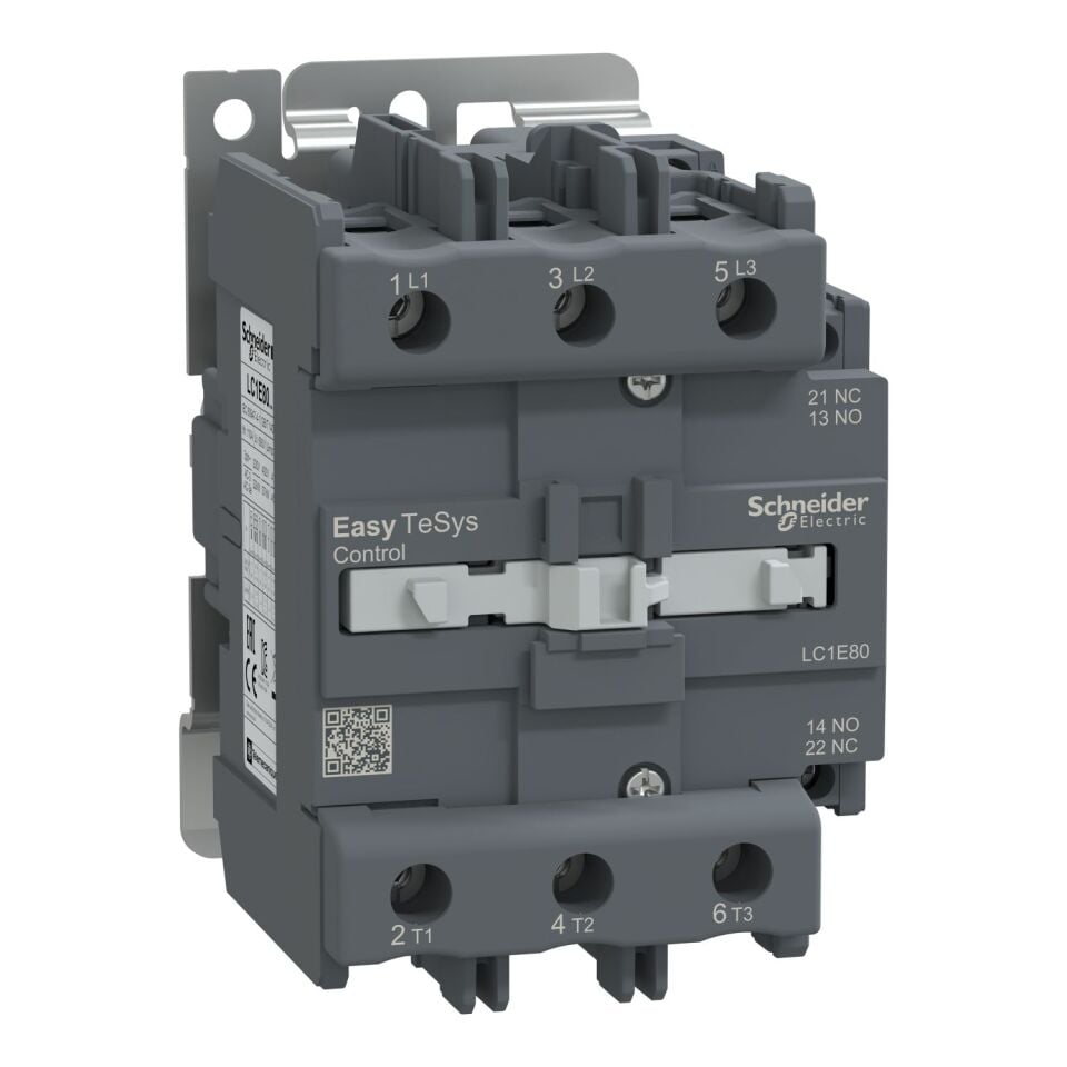 Schneider Lc1E80M5   Kontaktör 80A 220V Ac 1Na+1Nk