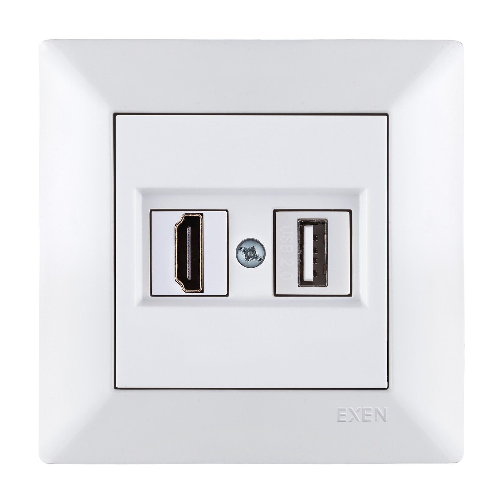 Exen Odak Beyaz Hdmi+Usb Prizi Jakli (Sarj Edemez) Komple Takim