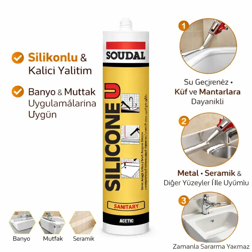 Soudal Silikon Seffaf 280 Gr