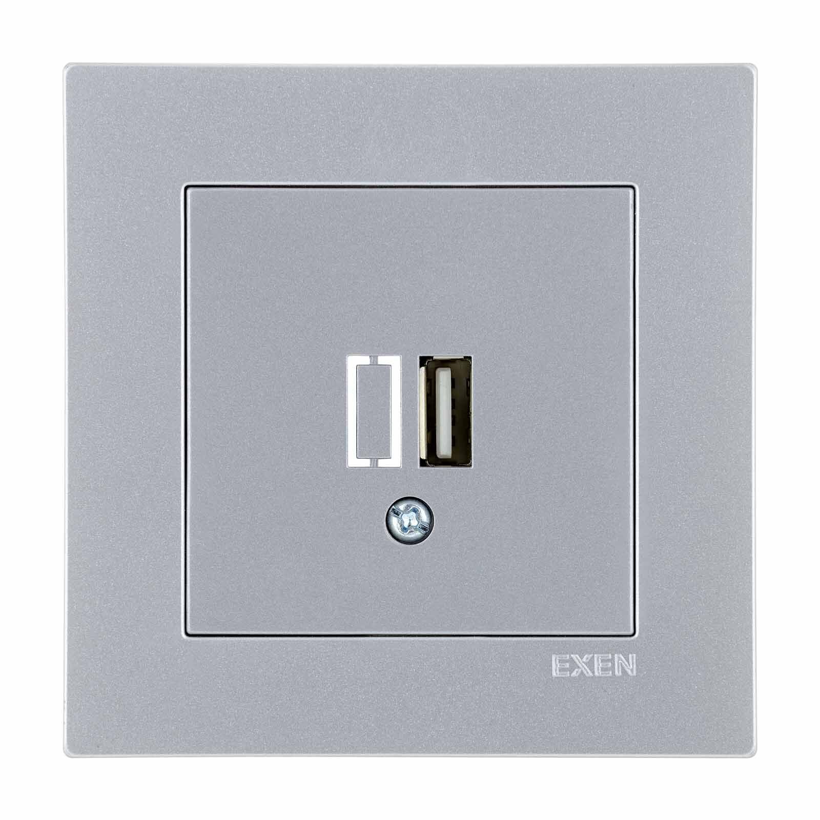 Exen Karell Gümüs Usb Sarj Prizi Komple Takim