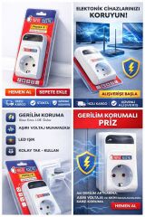 Horoz 131-001-0001 Protex-R 16A Dijital Akim Korumali Priz