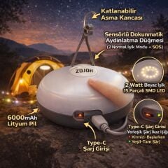 Horoz 084-050-0002 Totti 6400 + Rgb Taşınabilir Şarjlı Kamp Feneri