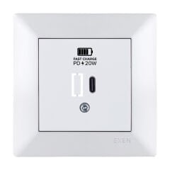 Exen Odak Beyaz Usb Sarj Prizi Type-C  Komple Takim