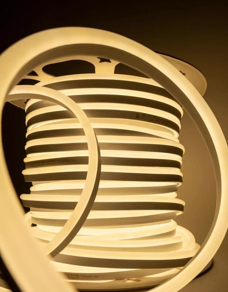 ACK  Led Neon Hortum 2835-120Led/1M-7,5W, 220V,  3000K, Ip65, 9X16Mm Led Neon Hortum AS03-00500