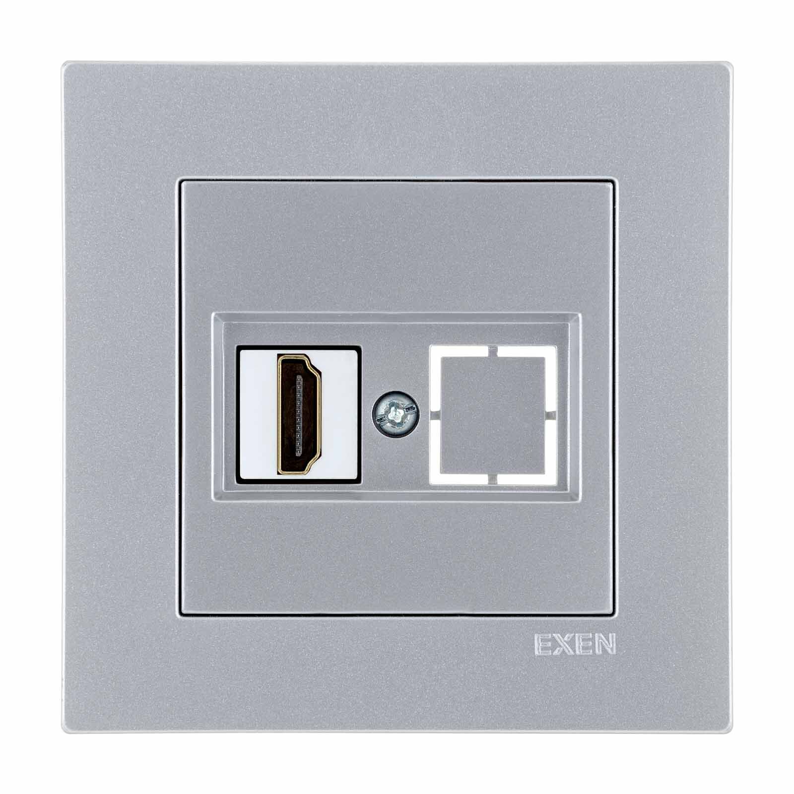 Exen Karell Gümüs Hdmi Priz Jakli Komple Takim