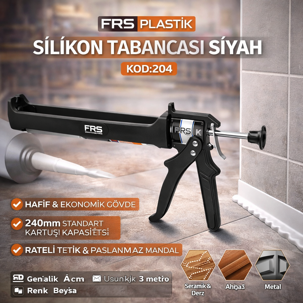 Frs Plastik Silikon Tabancasi Siyah  Kod:204