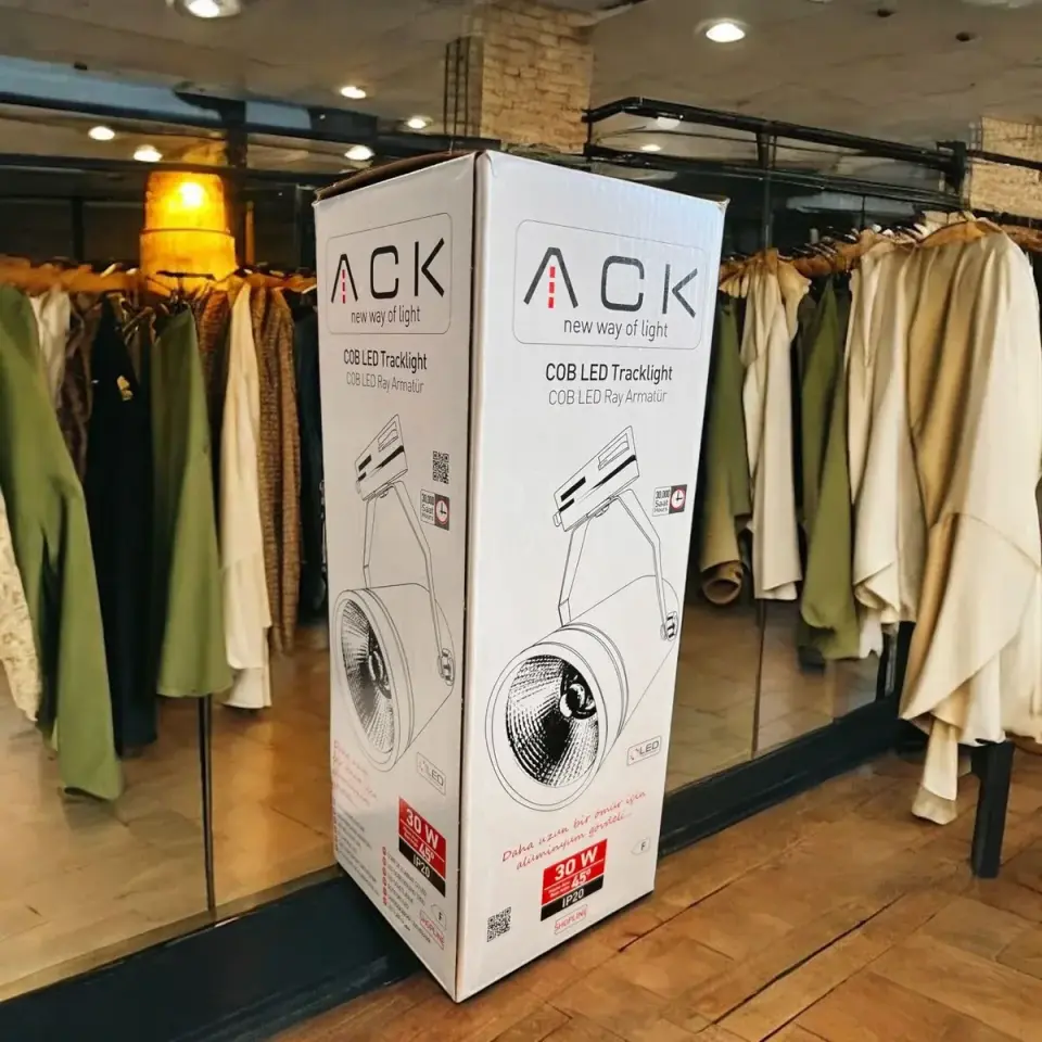 ACK 30W Sıyah 4000K Cob Led Monofaze Ray Armatürü AD30-01911
