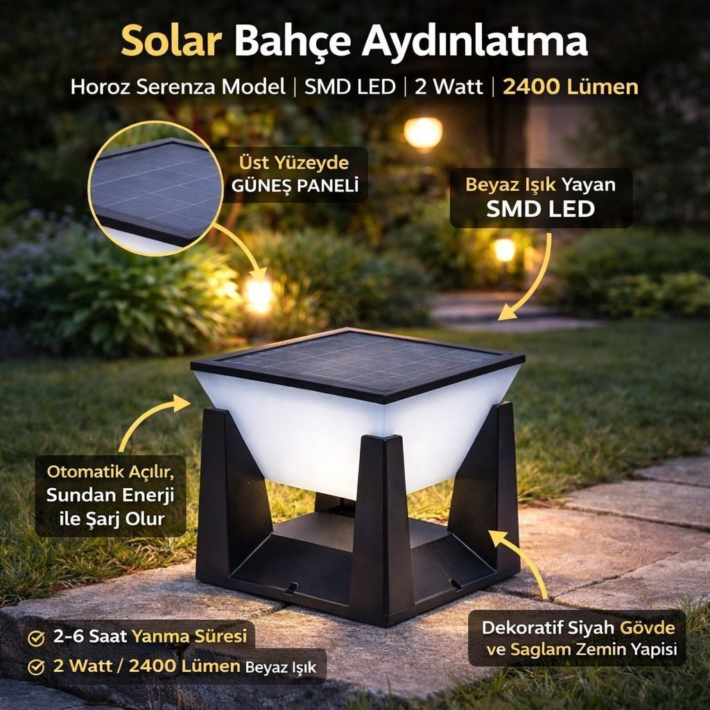 Horoz 078-021-0002 Serenza Bahçe Armatürü 2W IP65