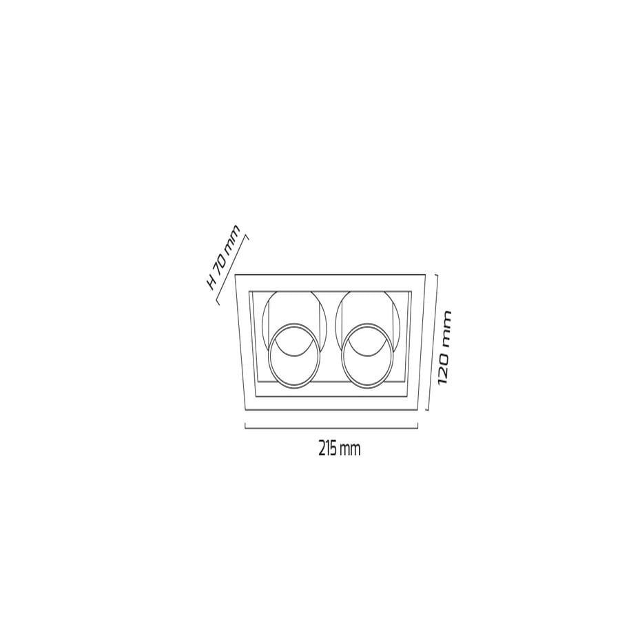 Goya Gy 3052-14 Siyah Kasa 2X14W 36° 4000K Sıva Altı Cob Led Armatür